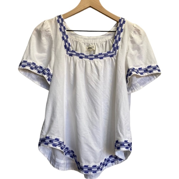 Madewell Arrow Stitch Peasant Top Size XS - Picture 4 of 10